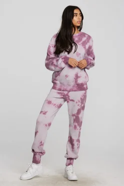 Online Zuma Cotton Terry Crewneck Pullover With Distressed Detail Long Sleeve Women Loungewear|Tops