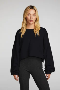 Best Zuma Cotton Terry Cropped Crewneck Pullover Women Loungewear|Tops