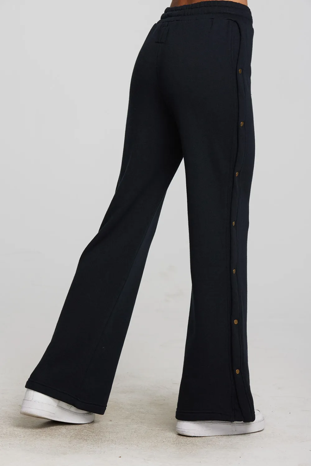 New Zuma Cotton Terry Wide Leg Joggers With Button Side Seam Women Loungewear|Bottoms